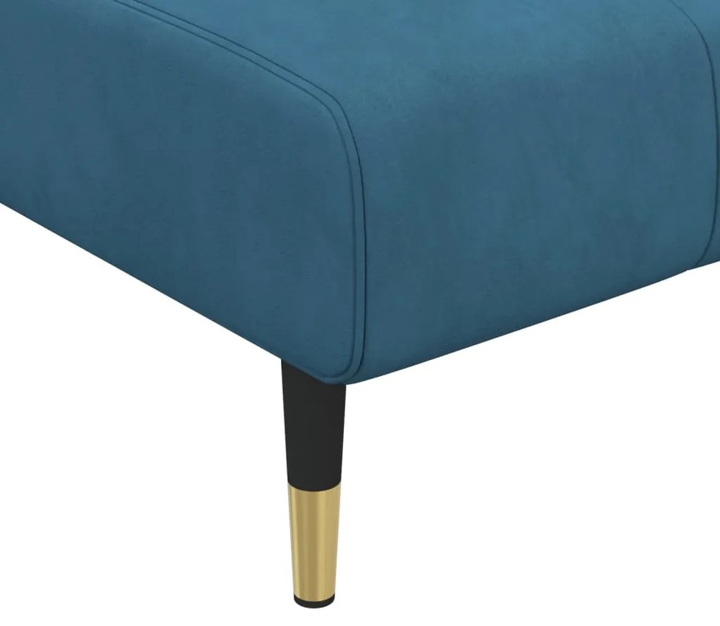 Chaise longue veludo azul