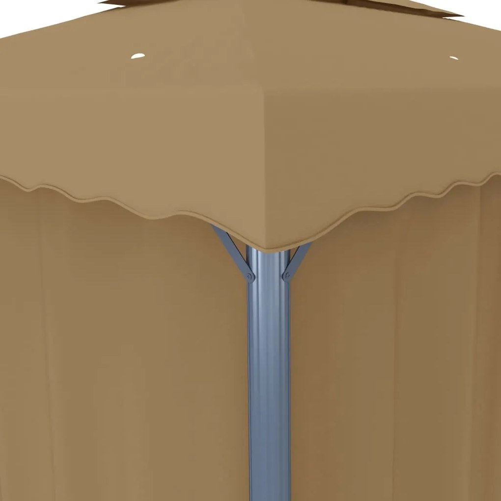 Gazebo com cortina 4x3 m alumínio cinzento-acastanhado