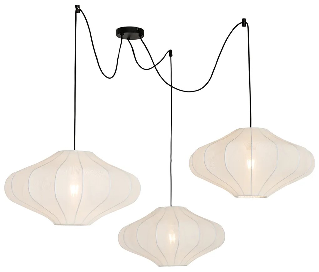 LED Candeeiro suspenso inteligente branco 50cm 3-luzes Incl. 3 Wifi G95 - Plu