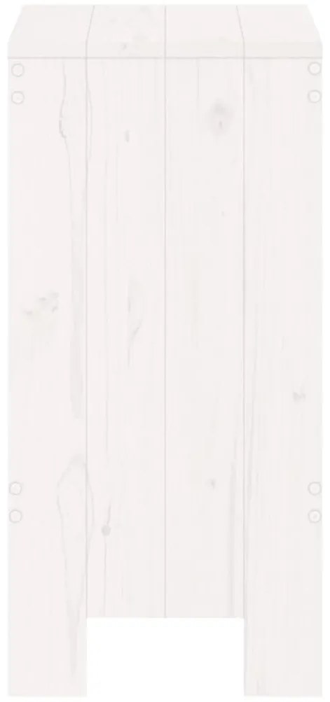 Bancos de bar 2 pcs 40x36x75 cm madeira de pinho maciça branco