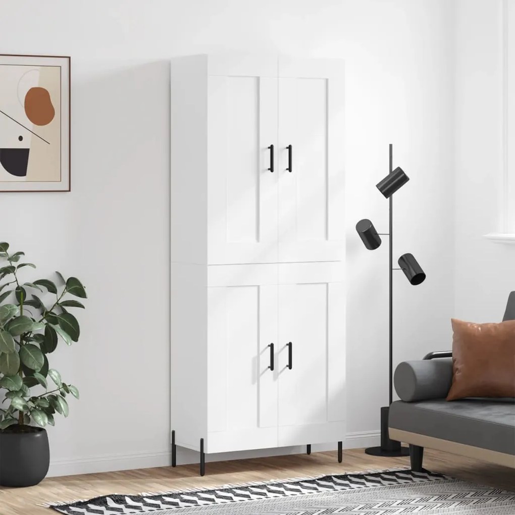 vidaXL Armário alto 69,5x34x180 cm derivados de madeira branco
