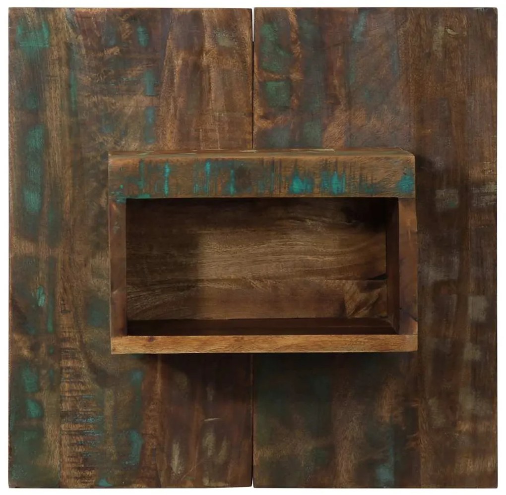 Mesa de cabeceira multicor 50x27x50cm madeira maciça recuperada