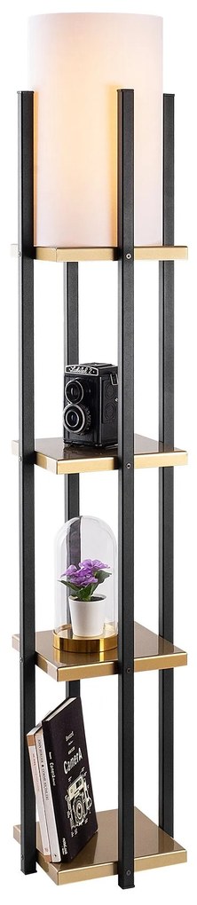 Candeeiro de Pé 7115 – Preto e Dourado – 25 x 25 x 130 cm