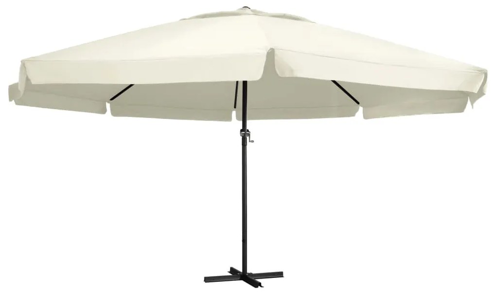 vidaXL Guarda-sol de jardim c/ poste alumínio 600 cm branco areia