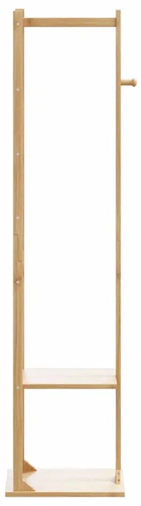 Cabide com ganchos e prateleiras 38,5x30x156 cm bambu