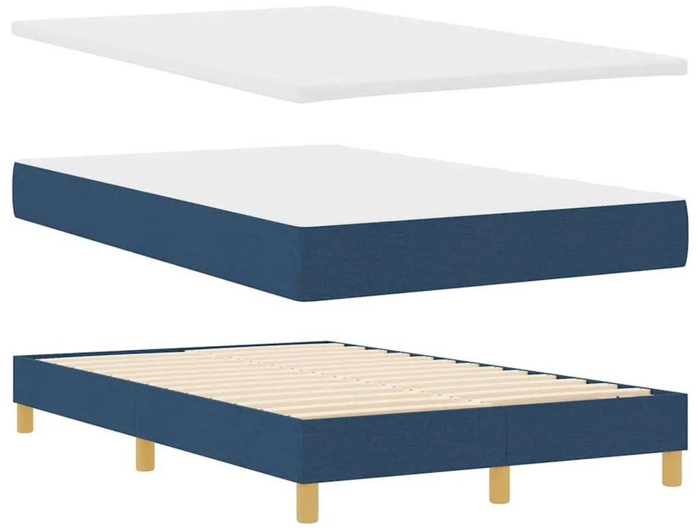 Cama Box com Colchão Azul 120x200 cm Tecido