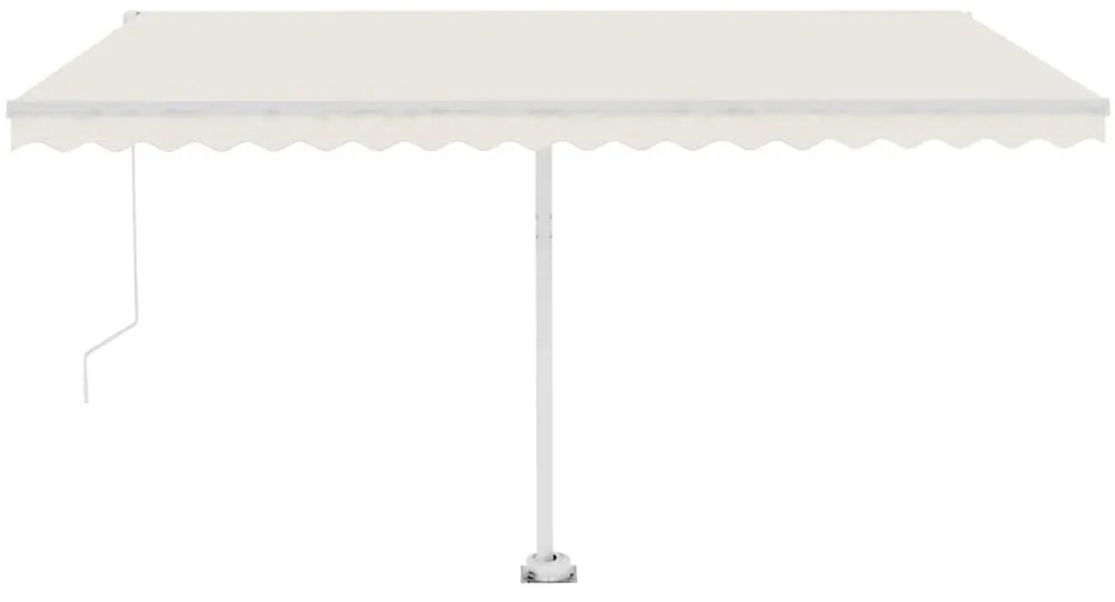 Toldo retrátil manual com LED 400x300 cm cor creme