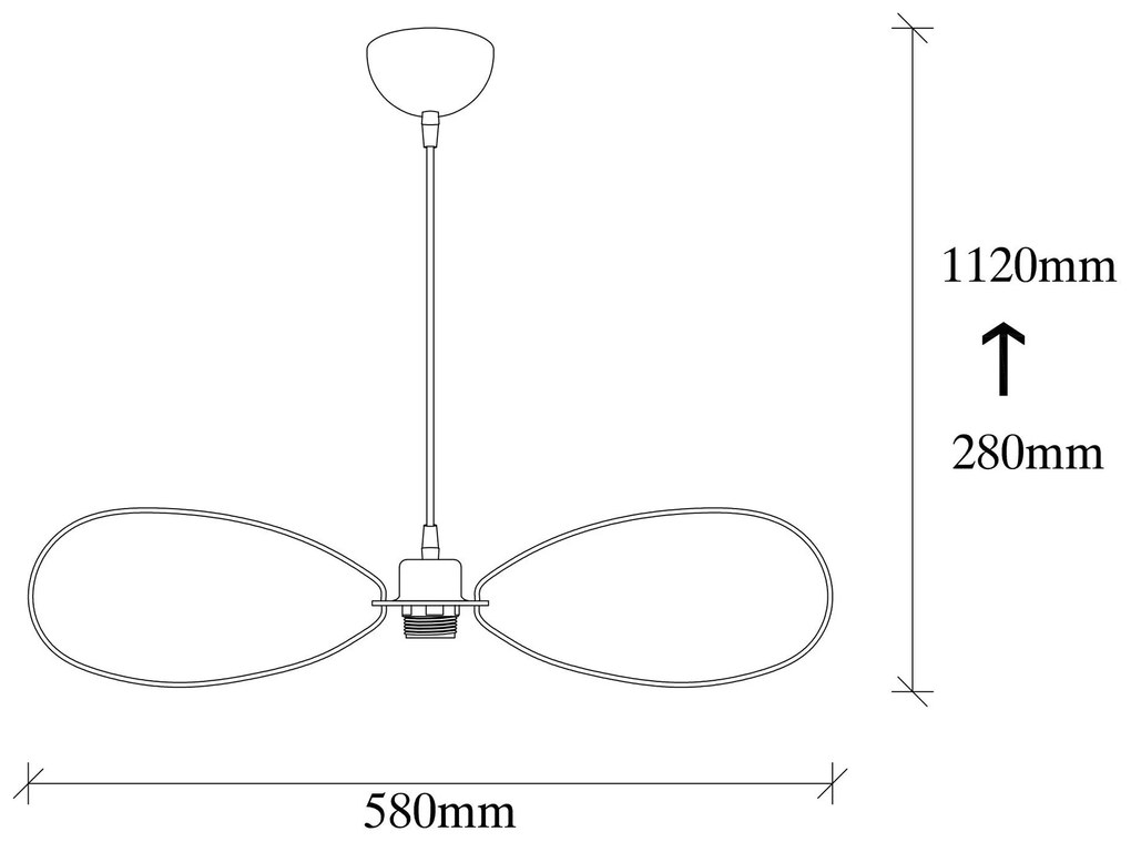 Candeeiro de Teto Hemdem – Preto – Diâmetro 58 cm, Altura 112 cm