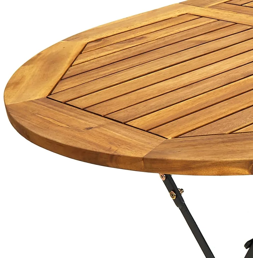 9 pcs conjunto de jantar dobrável p/ exterior acácia maciça