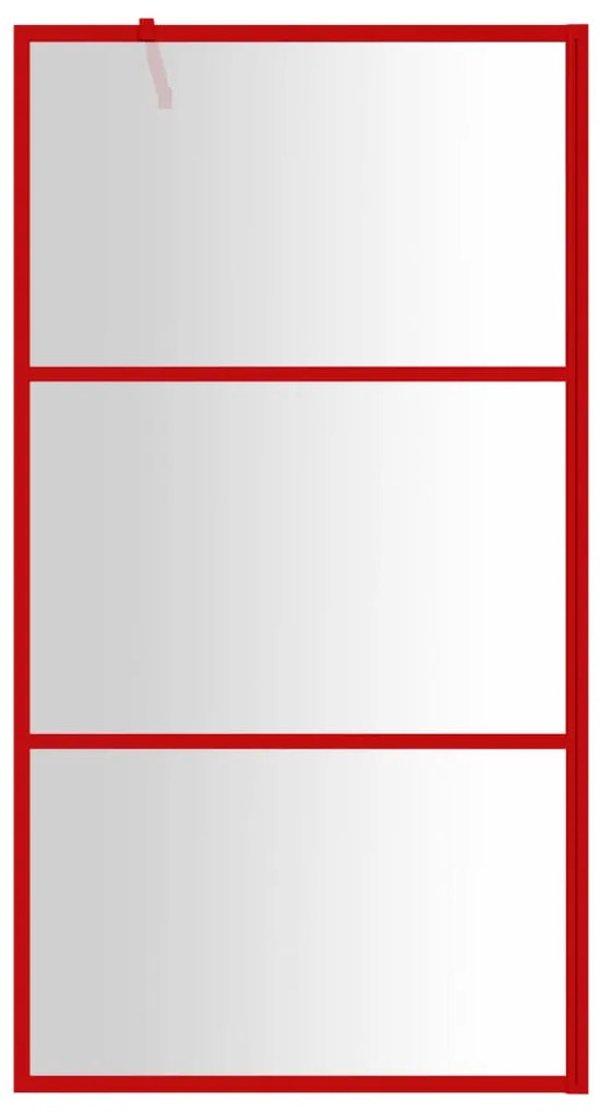 Divisória de chuveiro 115x195cm vidro transparente ESG vermelho