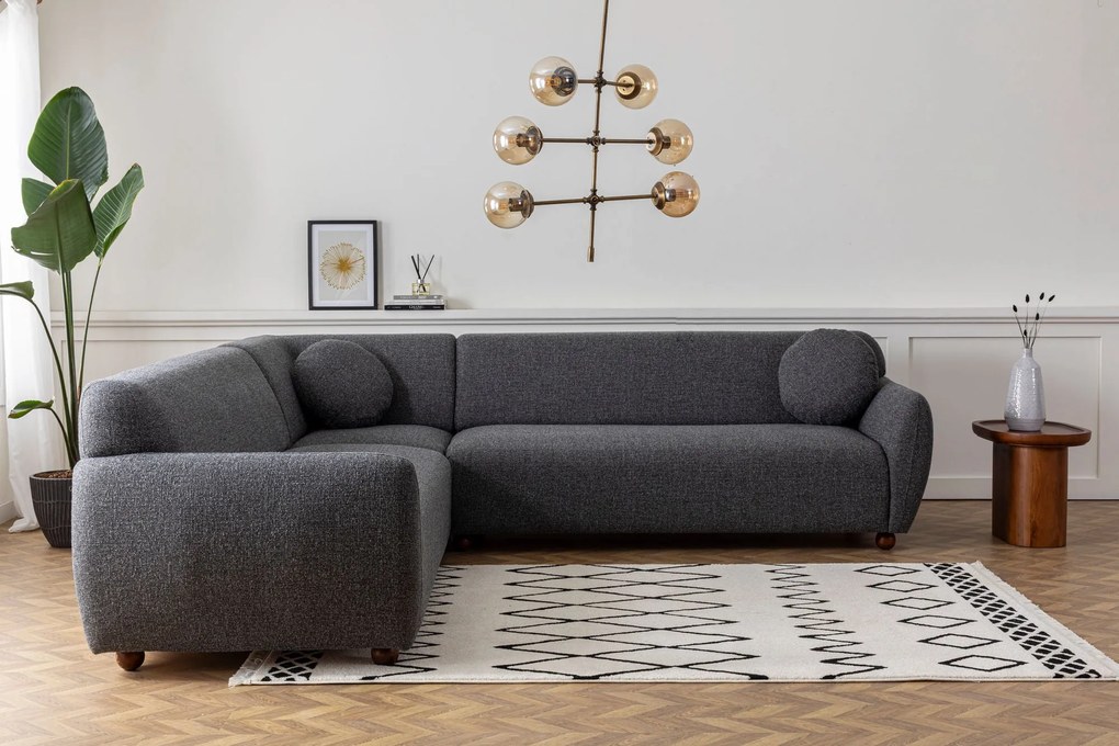 Sofá de Canto Eddy – Cinzento Escuro – 280 x 280 cm