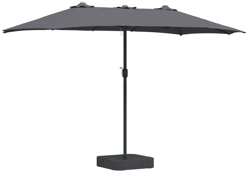 vidaXL Guarda-sol de Jardim Antracite 385 x 209 x 244 cm Poliéster