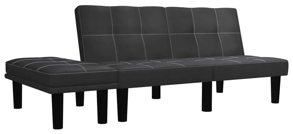 284759 vidaXL Sofá de 2 lugares couro artificial preto