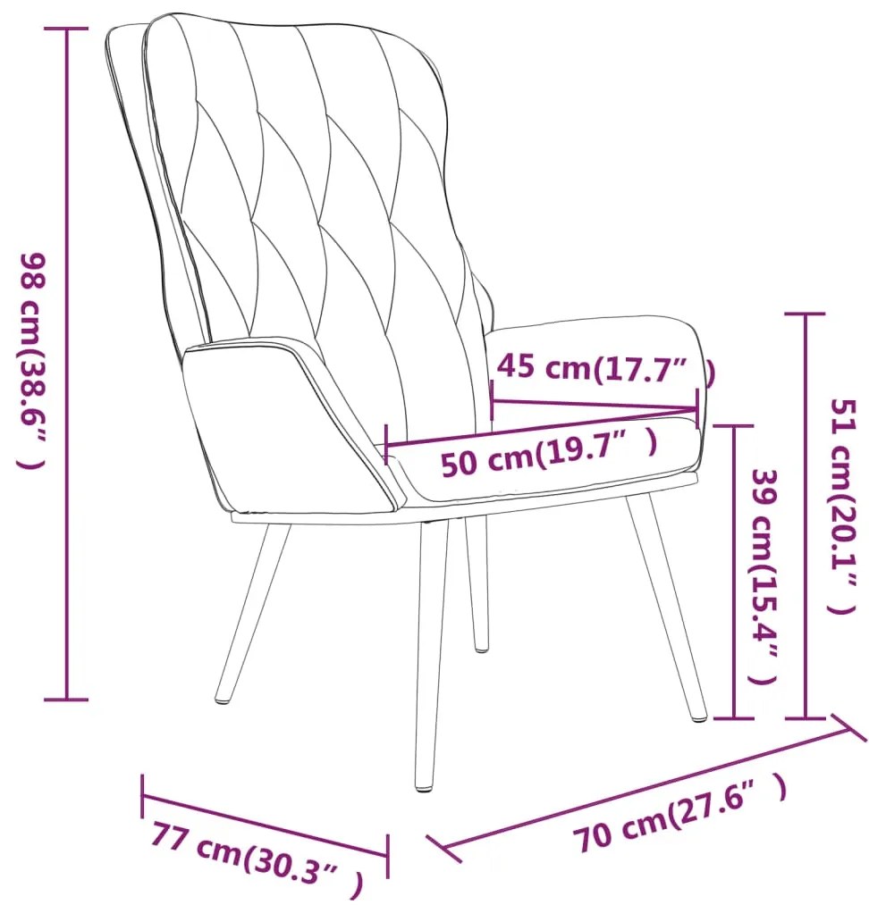 Poltrona de Descanso Grazia em Veludo - Cinzento-Claro - Design Modern