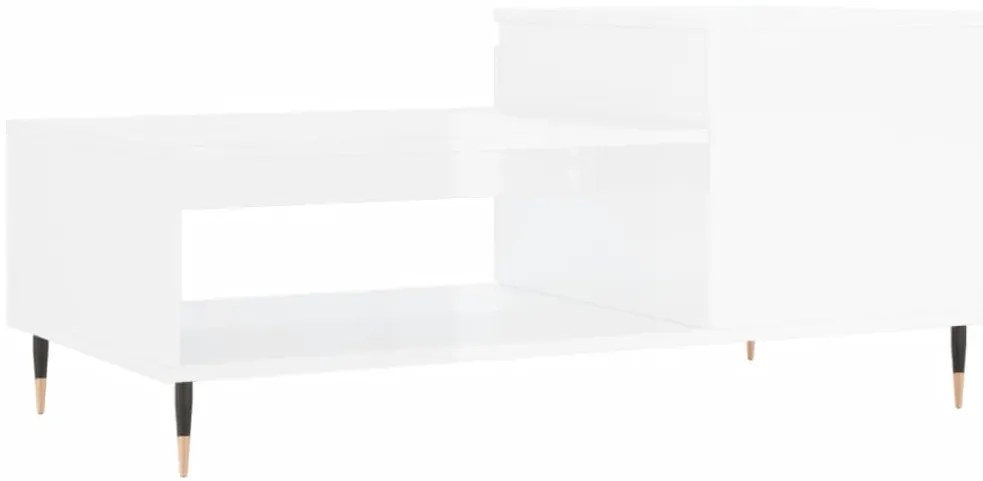 Mesa de centro 100x50x45 cm derivados madeira branco brilhante