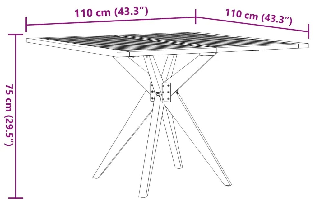 Conjunto de jantar p/ jardim 5 pcs madeira de acácia maciça