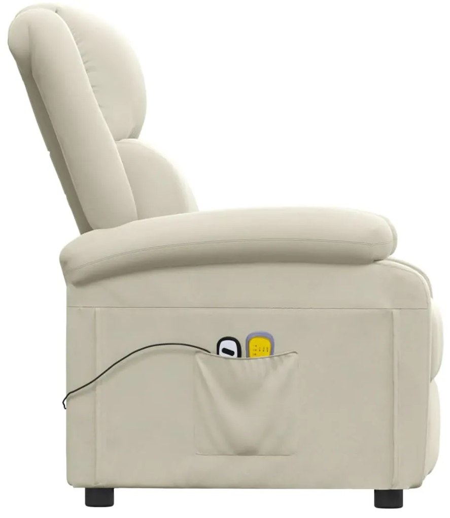 Poltrona de massagens elétrica veludo creme