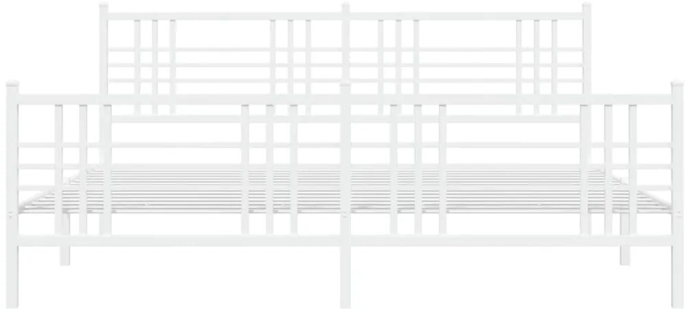 Estrutura de cama com cabeceira e pés 193x203 cm metal branco