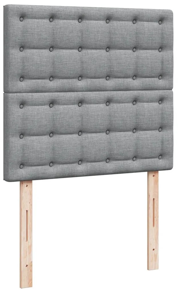 Cama com molas/colchão 80x200 cm tecido cinza-claro