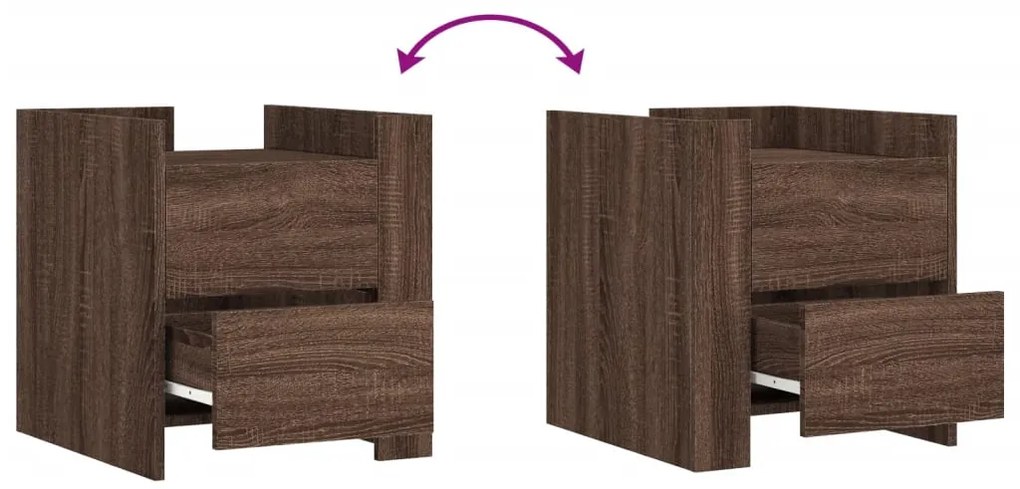 Mesa cabeceira 45x50x50 cm derivados madeira carvalho castanho