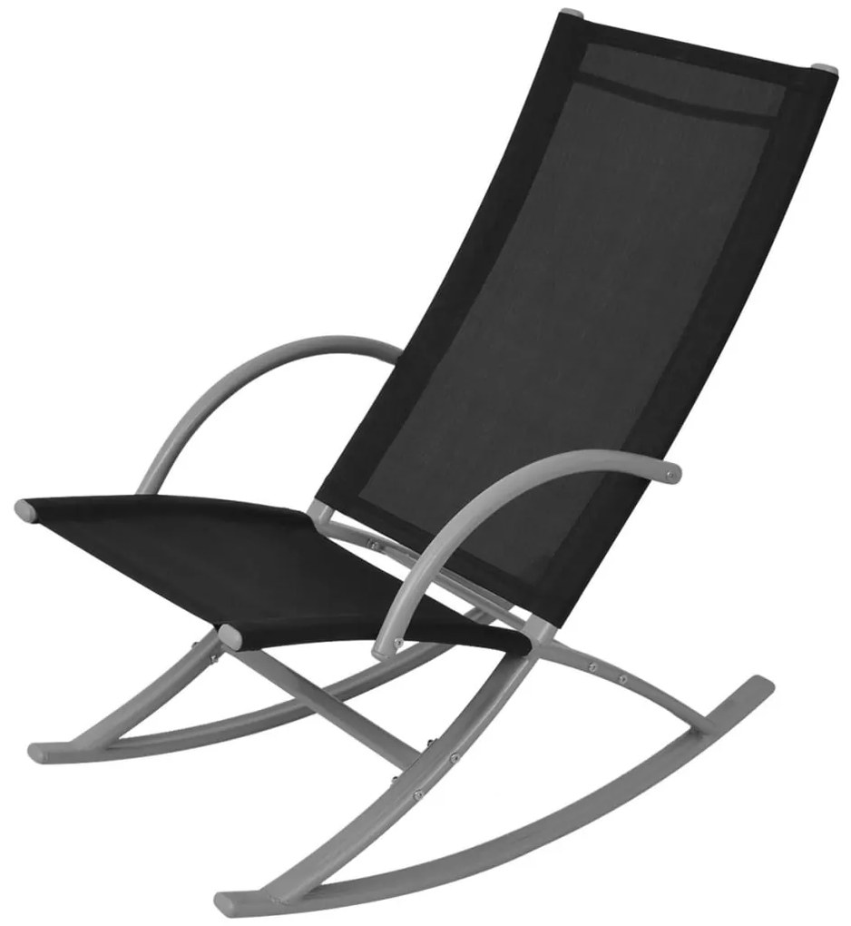 Cadeiras de baloiço jardim 2 pcs aço e textilene preto