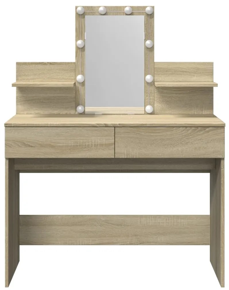 Toucador com LEDs 100x40x130 cm carvalho sonoma