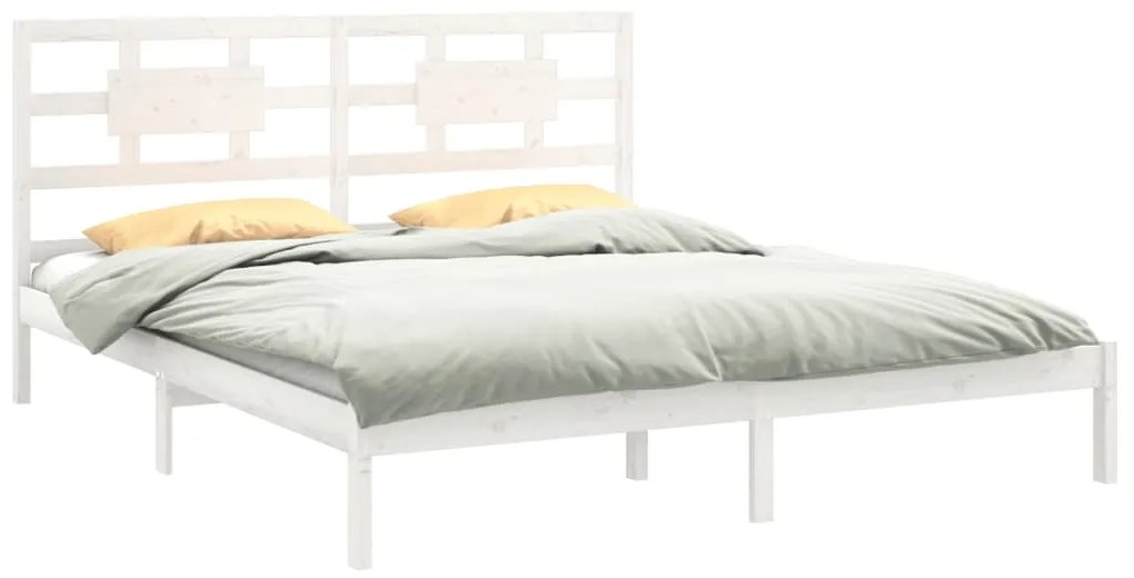 Estrutura de cama 160x200 cm madeira maciça branco