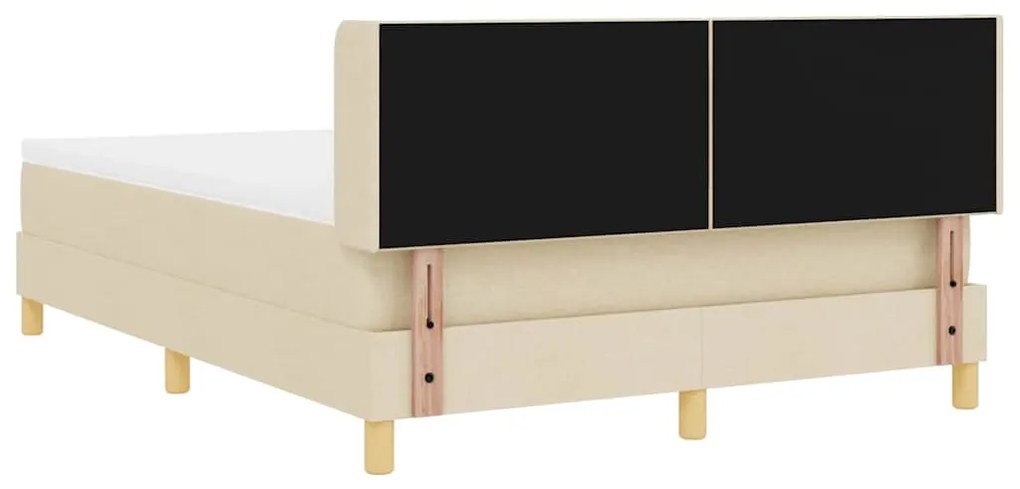 Cama Box com Colchão Creme, 140 x 190 cm, Tecido