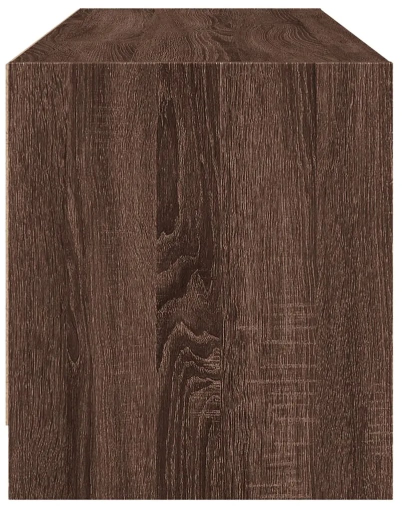 Móvel de TV c/ portas de vidro 102x37x42 cm carvalho castanho