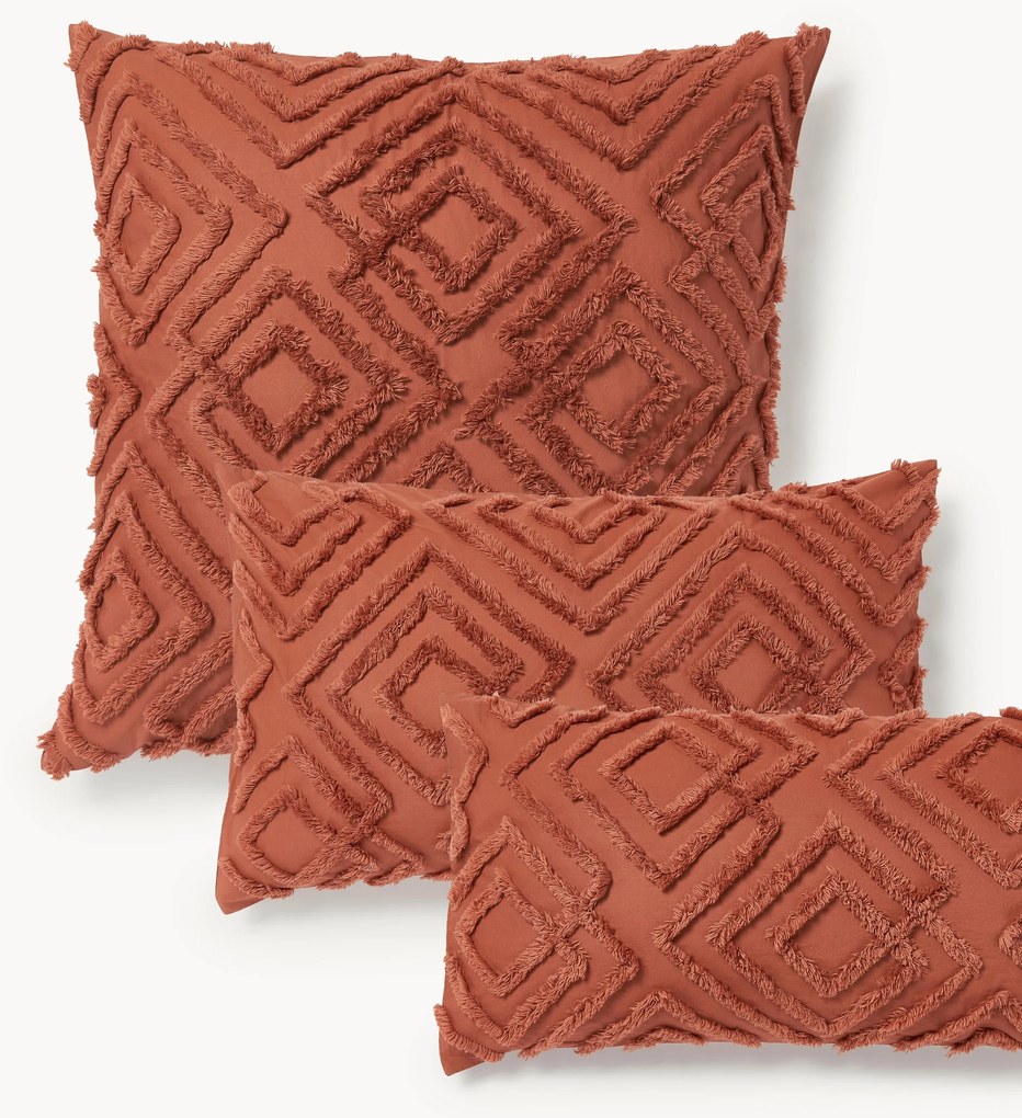 Fronha de almofada em percal de algodão com acabamento tufado Phil