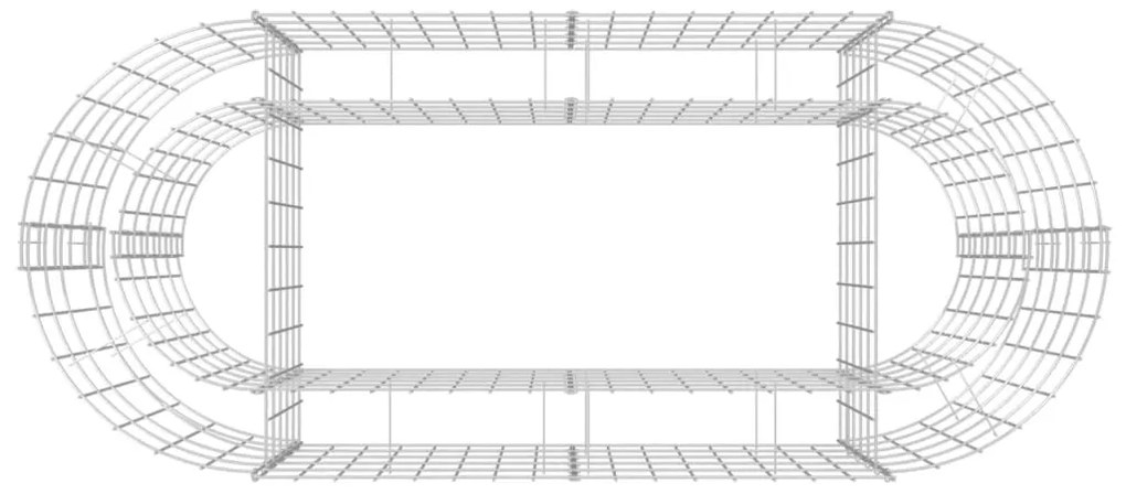 Canteiro elevado/cesto gabião 120x50x50 cm ferro galvanizado