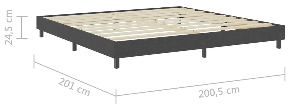 Cama boxspring 200x200 cm tecido cinzento