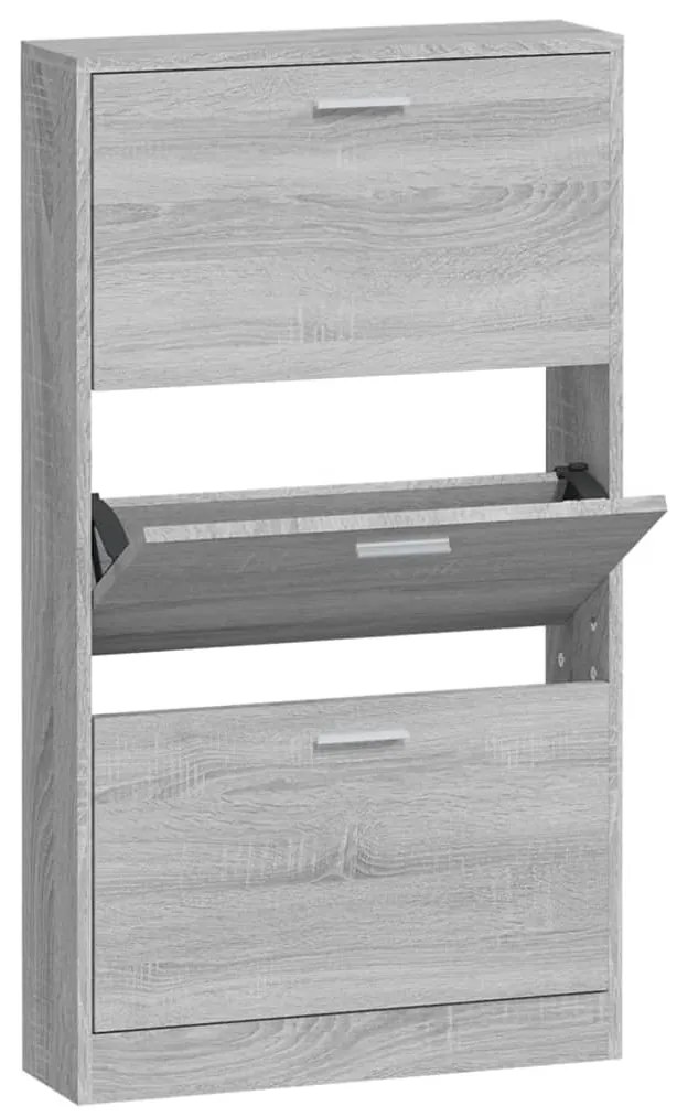 Sapateira 59x17x108 cm derivados de madeira sonoma cinza