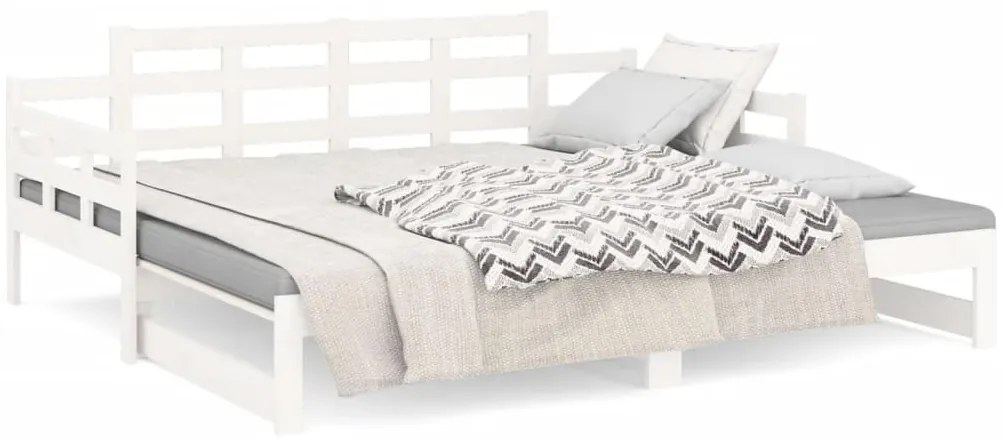 Sofá-cama de puxar 2x(90x200) cm pinho maciço branco