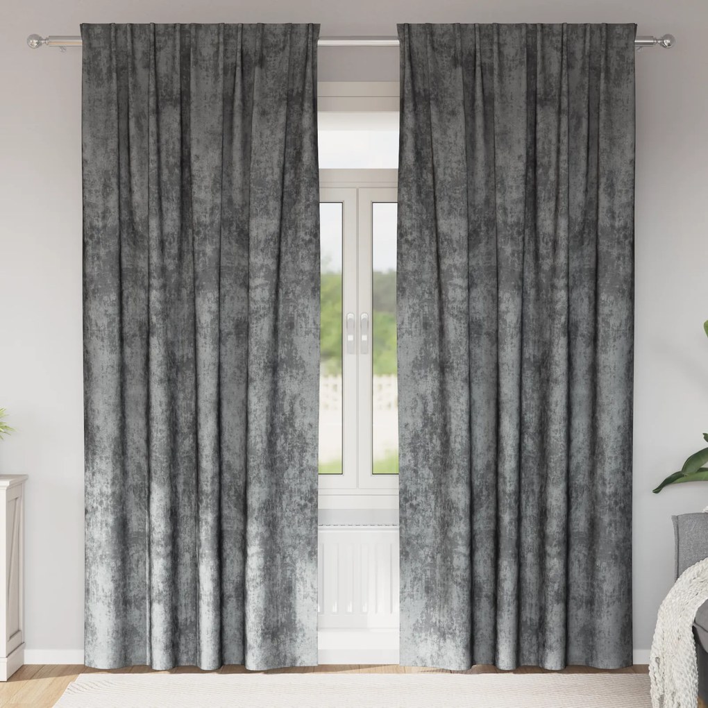 vidaXL Cortinas 2 pcs com Ilhós Cinza 225x140 cm