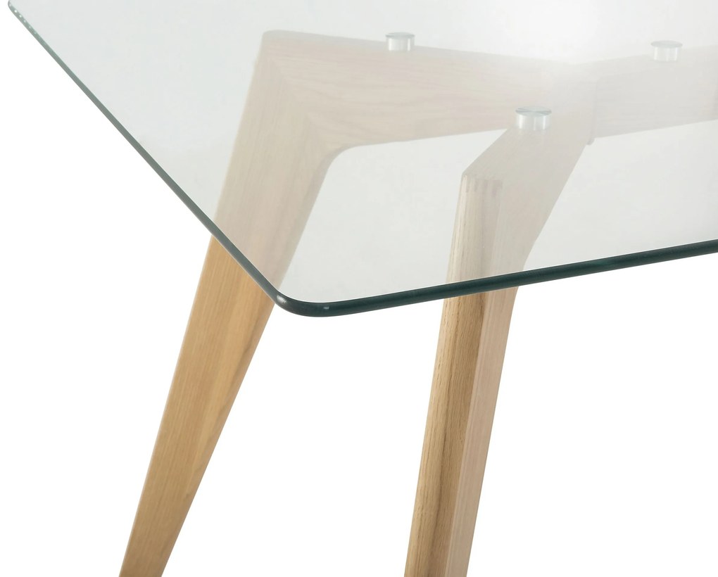 Mesa de jantar com tampo de vidro 180 x 90 cm HUDSON Beliani