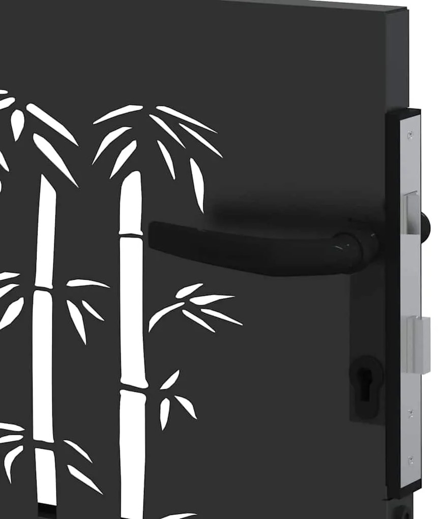 Portão de Jardim Preto 105 x 100 cm Aço com Revestimento em Pó