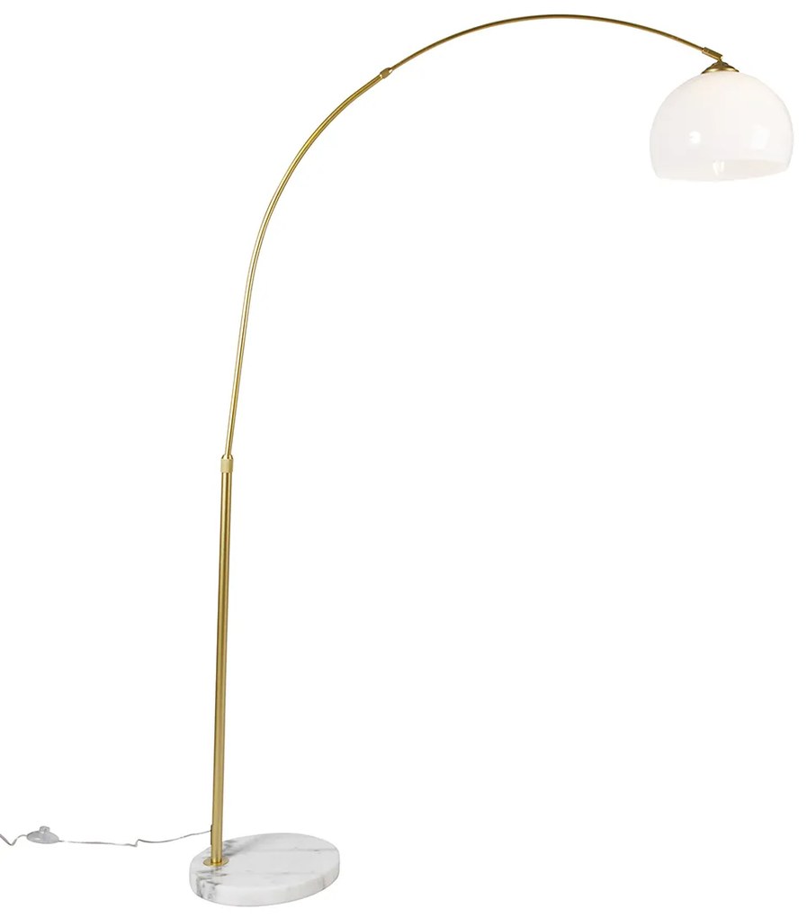 LED Candeeiro de Arco Inteligente Latão com Abaajur Branco incl. Wifi A60 - Arc Basic Moderno