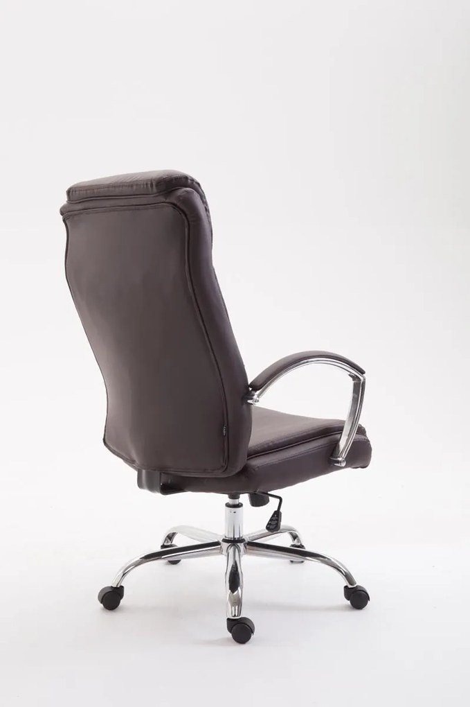 Cadeira de escritório XL Vaud Couro sintético Castanho
