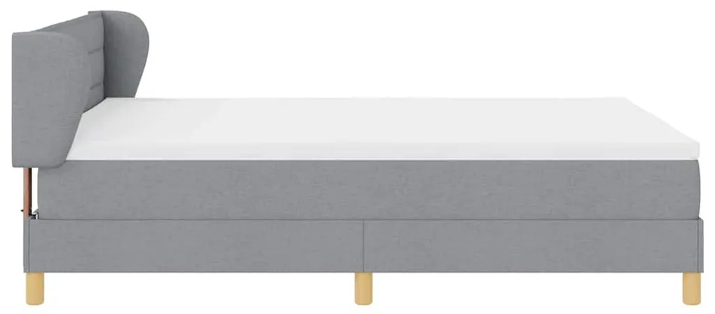 Cama Box Spring com Colchão vidaXL Cinza Claro 160x200 cm Tecido