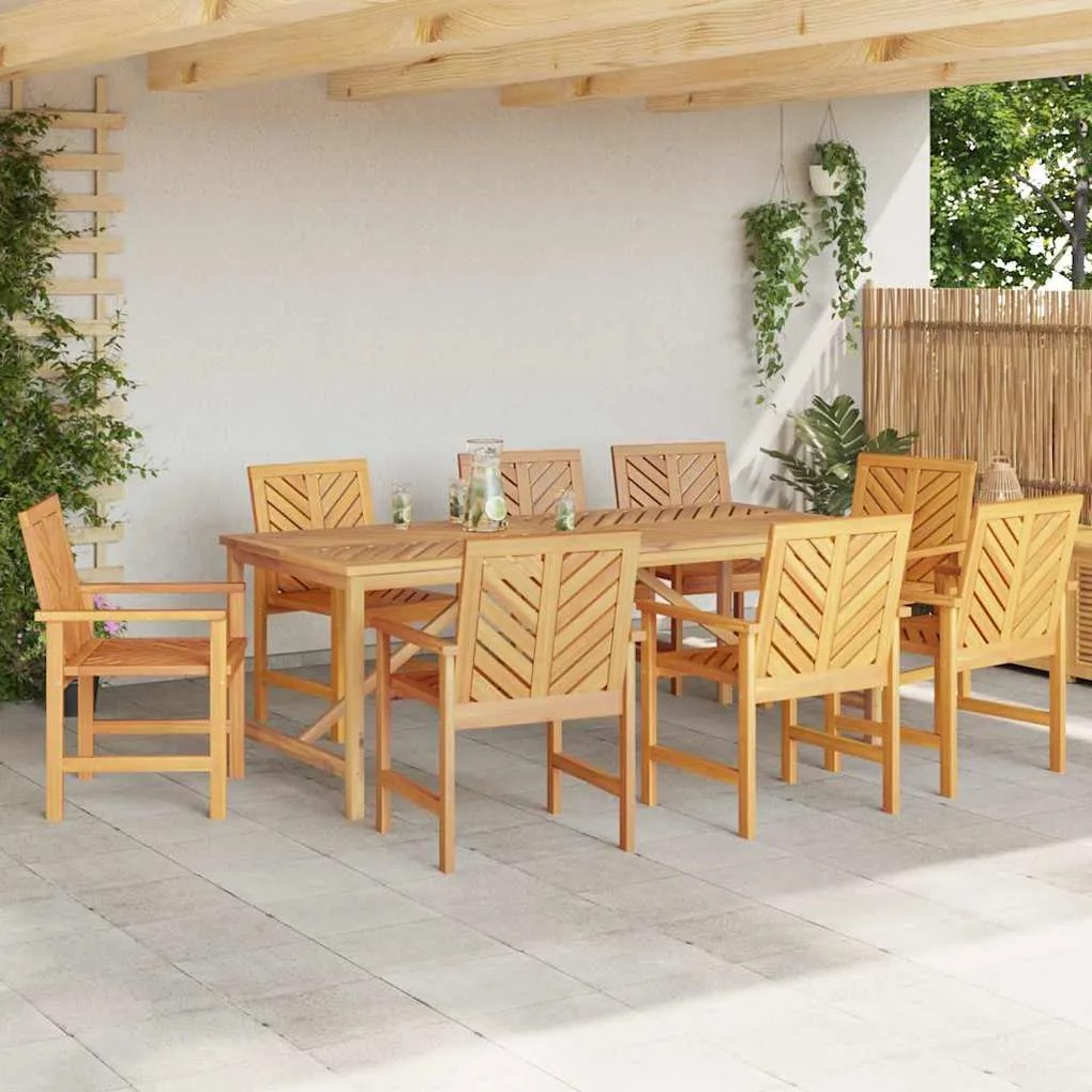 Conjunto de Jantar para Jardim 8 pcs Castanho Standard
