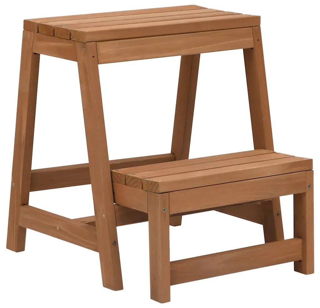 vidaXL Banco com degraus dobrável madeira de abeto maciça