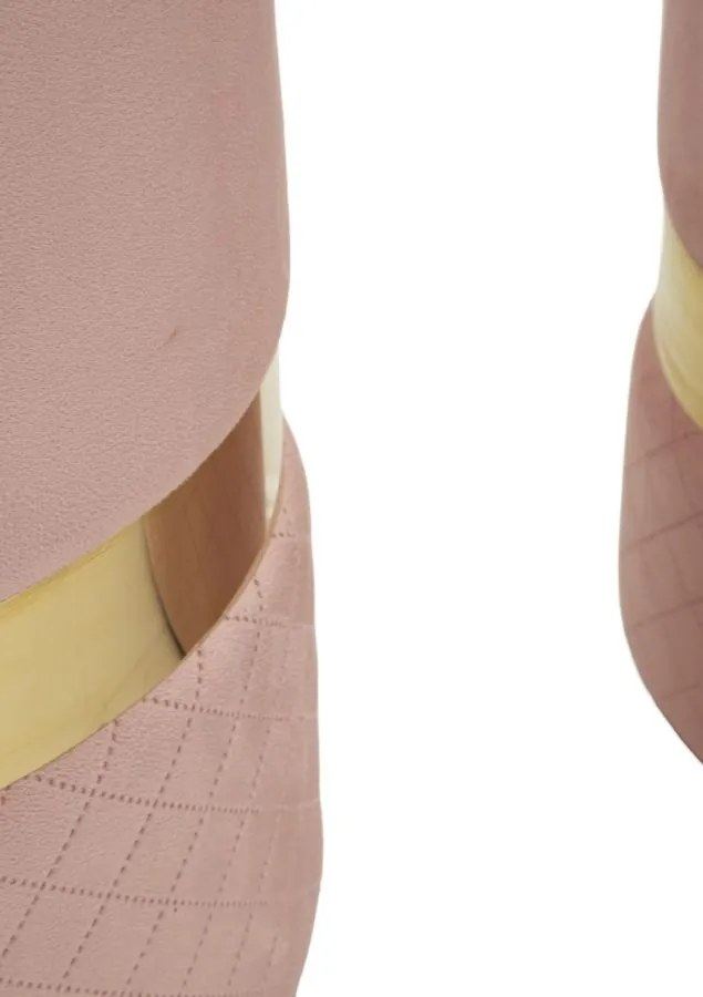 PUFE COM ARMAZENAMENTO SHEFFILD 2 PEÇAS Ø 37X42-28X35 CM ROSA E DOURADO