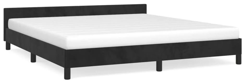 Estrutura de cama c/ cabeceira 180x200 cm veludo preto