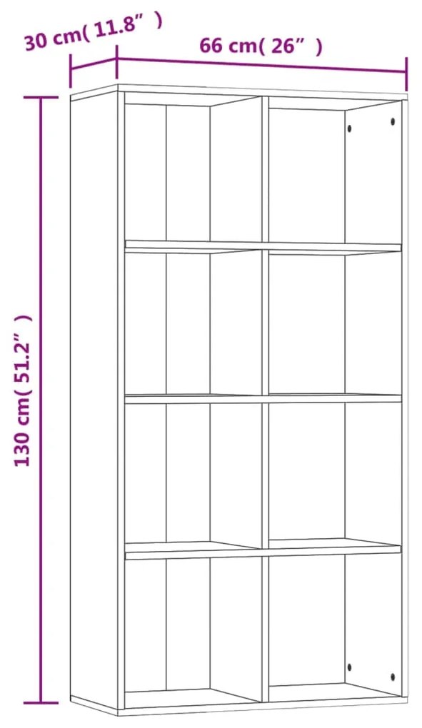 Estante/aparador 66x30x130 cm contraplacado cinzento cimento