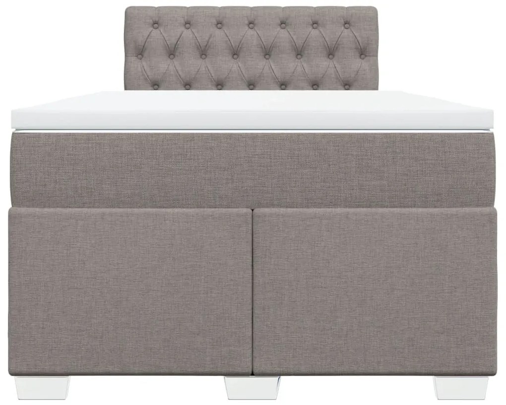 Cama boxspring c/ colchão 120x190cm tecido castanho-acinzentado