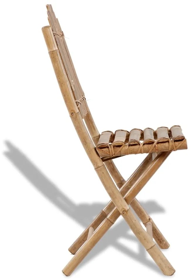Cadeiras de jardim dobráveis 2 pcs bambu