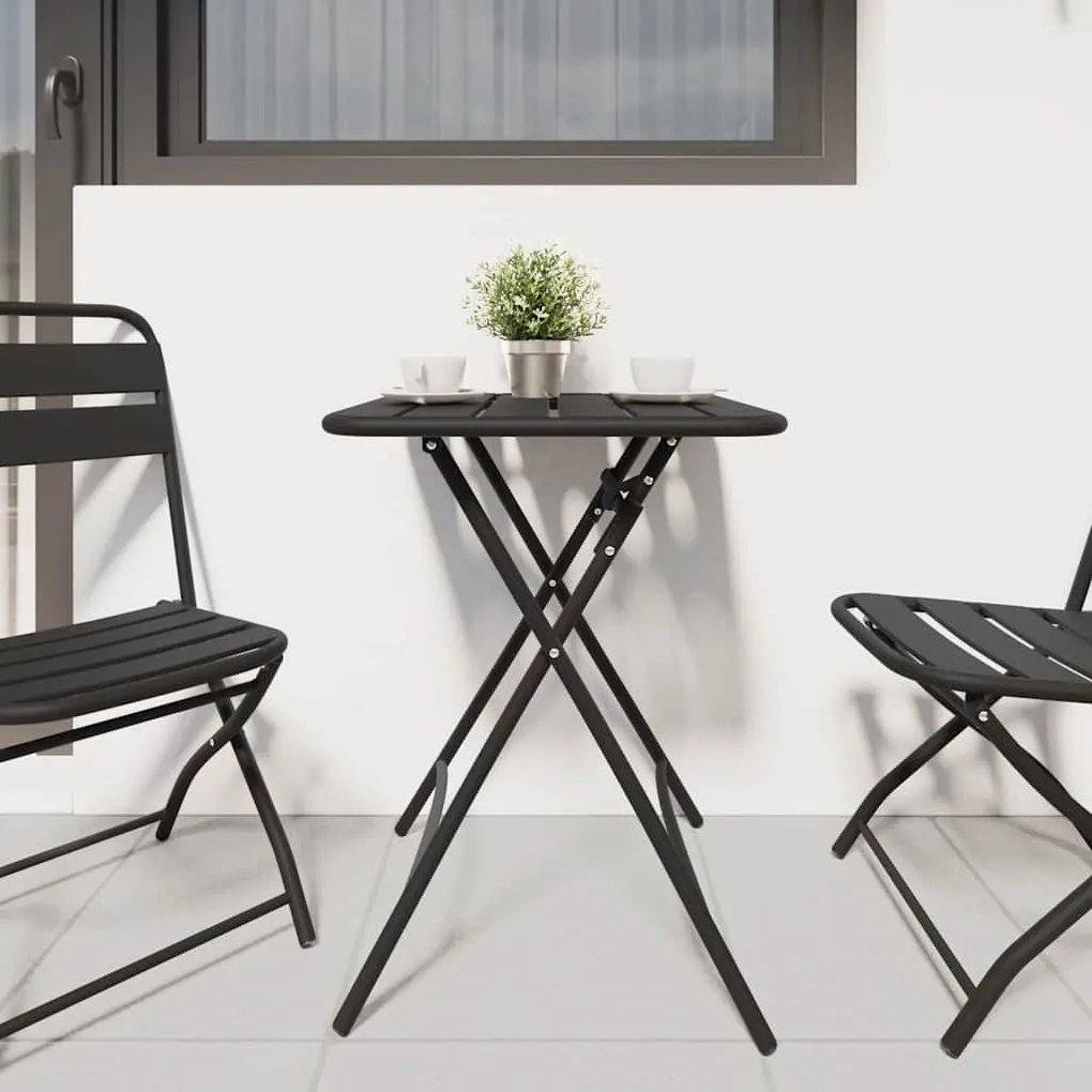 Mesa de Jardim Dobrável - Antracite - 55x55x73 cm - Aço