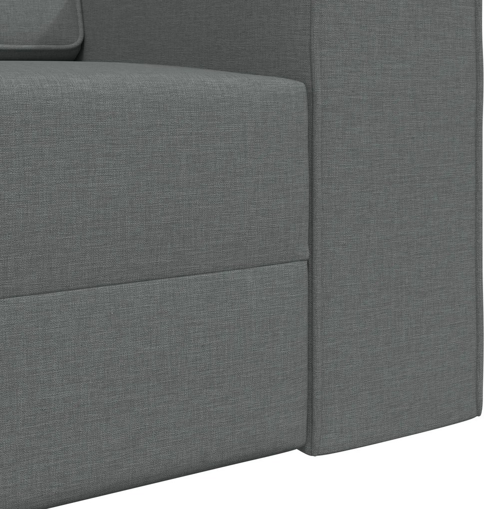 Sofá Cama de Chão 2 em 1 Cinza Escuro 245x150x60.5 cm Tecido