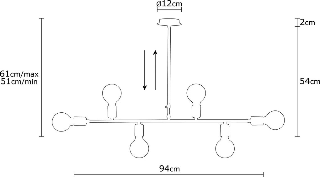 Candeeiro de Teto Truva – Cobre – 94 cm